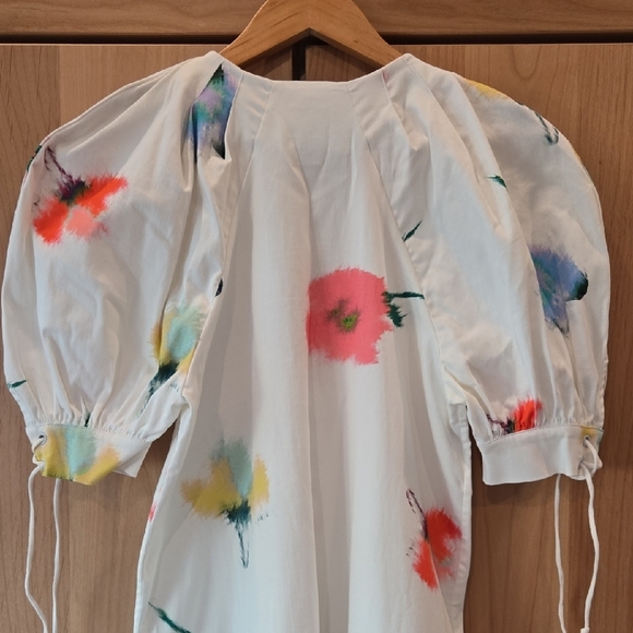 Sleeper Maxi Dress with Floral Accents, String Detail, Garden Party, EUC, Small - Picture 6 of 16